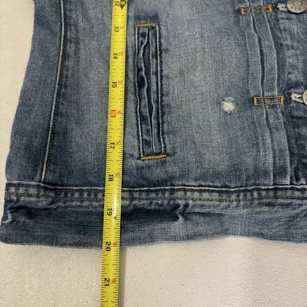 J.Crew  Lightweight, Classic, Distressed, Denim Jean Jacket Size Medium